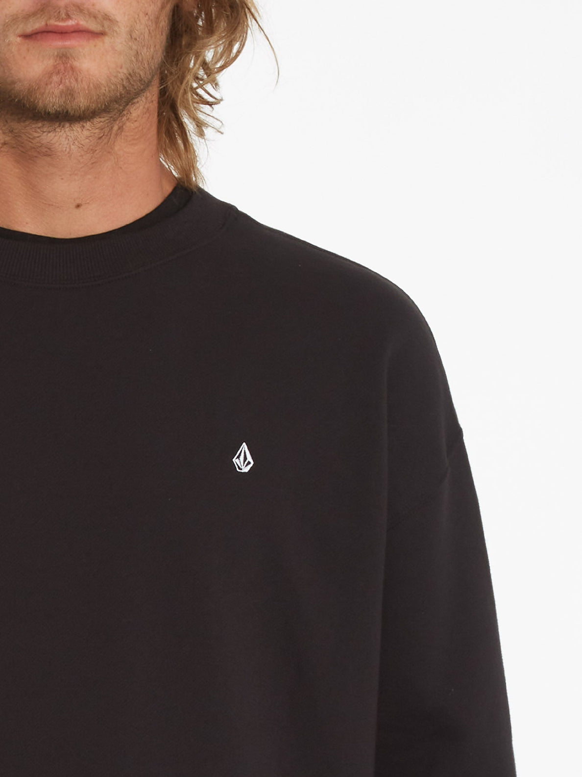 Volcom Single Stone Crew Sweatshirt - Black | surfdevils.com