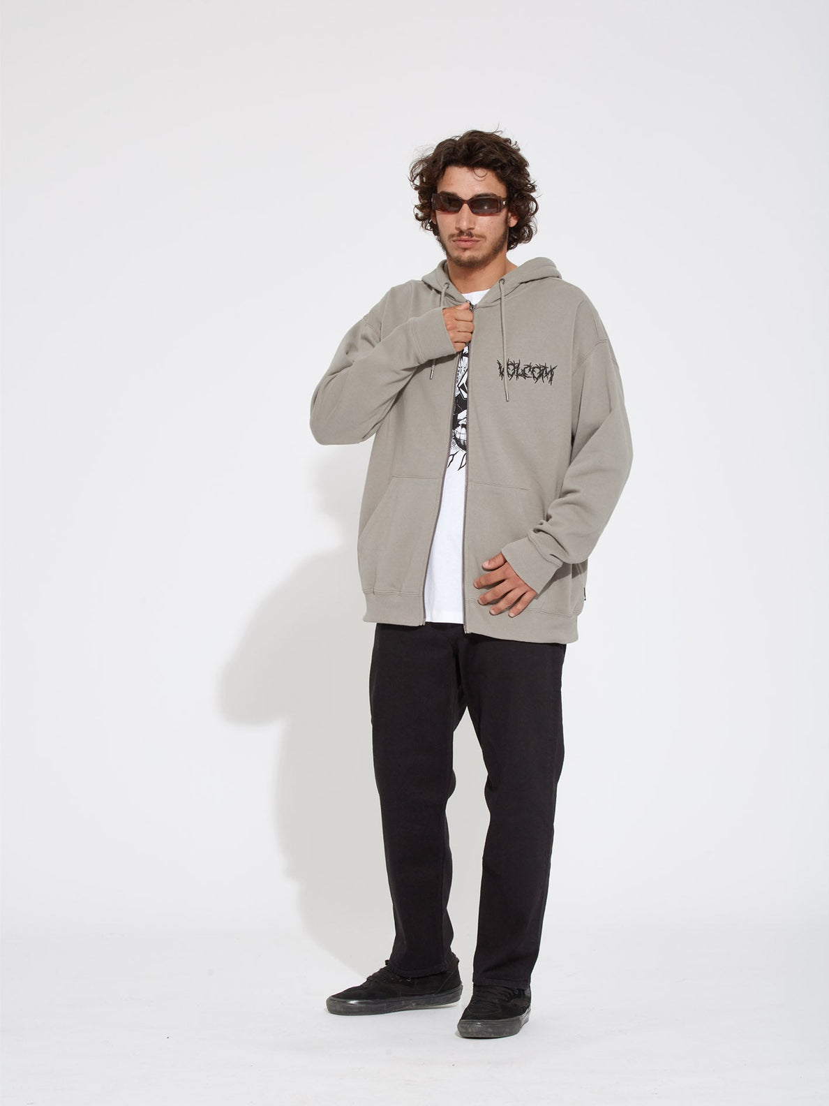 Sweat à capuche zippé Volcom Issanka Dusk Grey