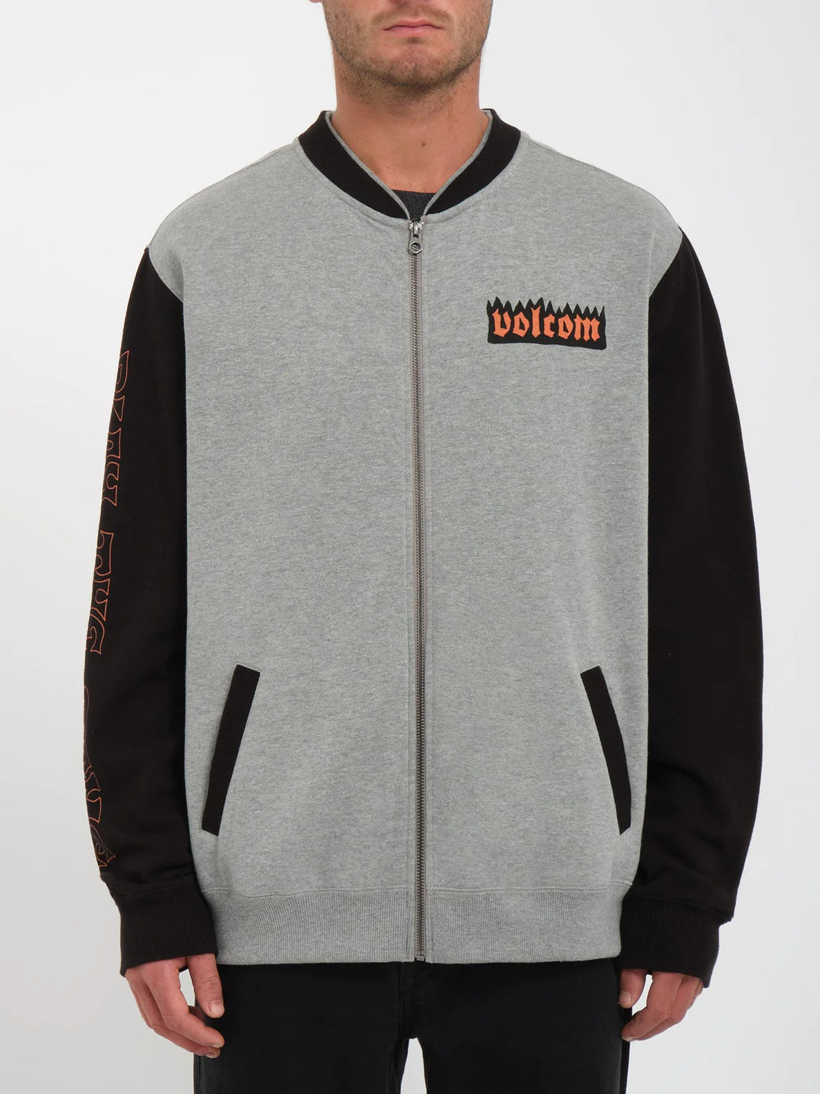 Sweat à capuche zippé Volcom Nando Von Arb - Heather Grey