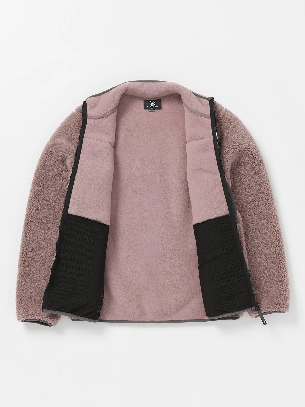 Volcom Storm Stone Full Zip Shearling Sweatshirt - Bordeaux Brown