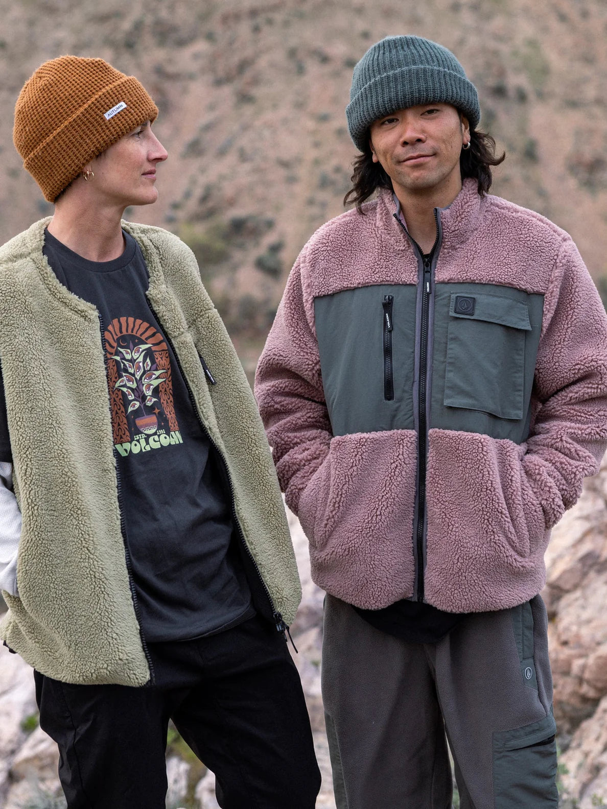 Sudadera de borreguillo con Cremallera Volcom Storm Stone - Bordeaux Brown | Best selling products | Koongo | surfdevils.com