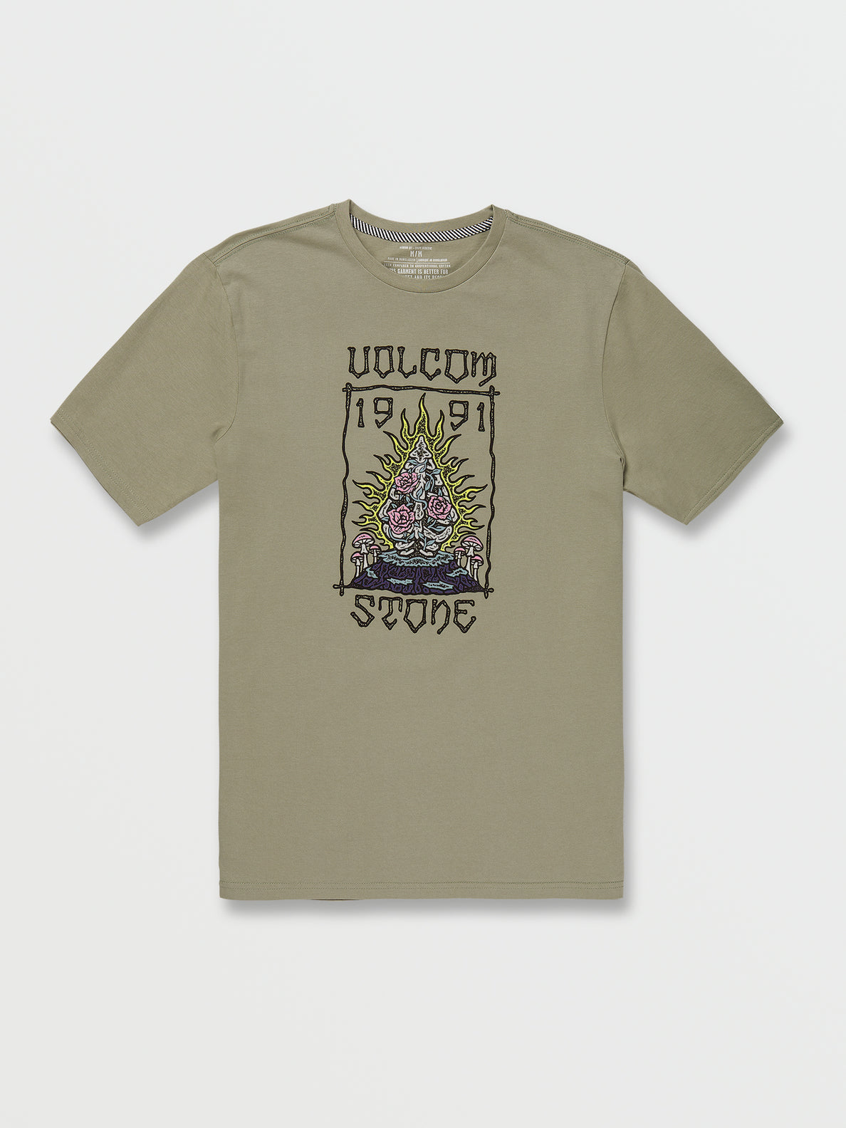 Camiseta Volcom Caged Stone Rinsed Seagrass Green | surfdevils.com
