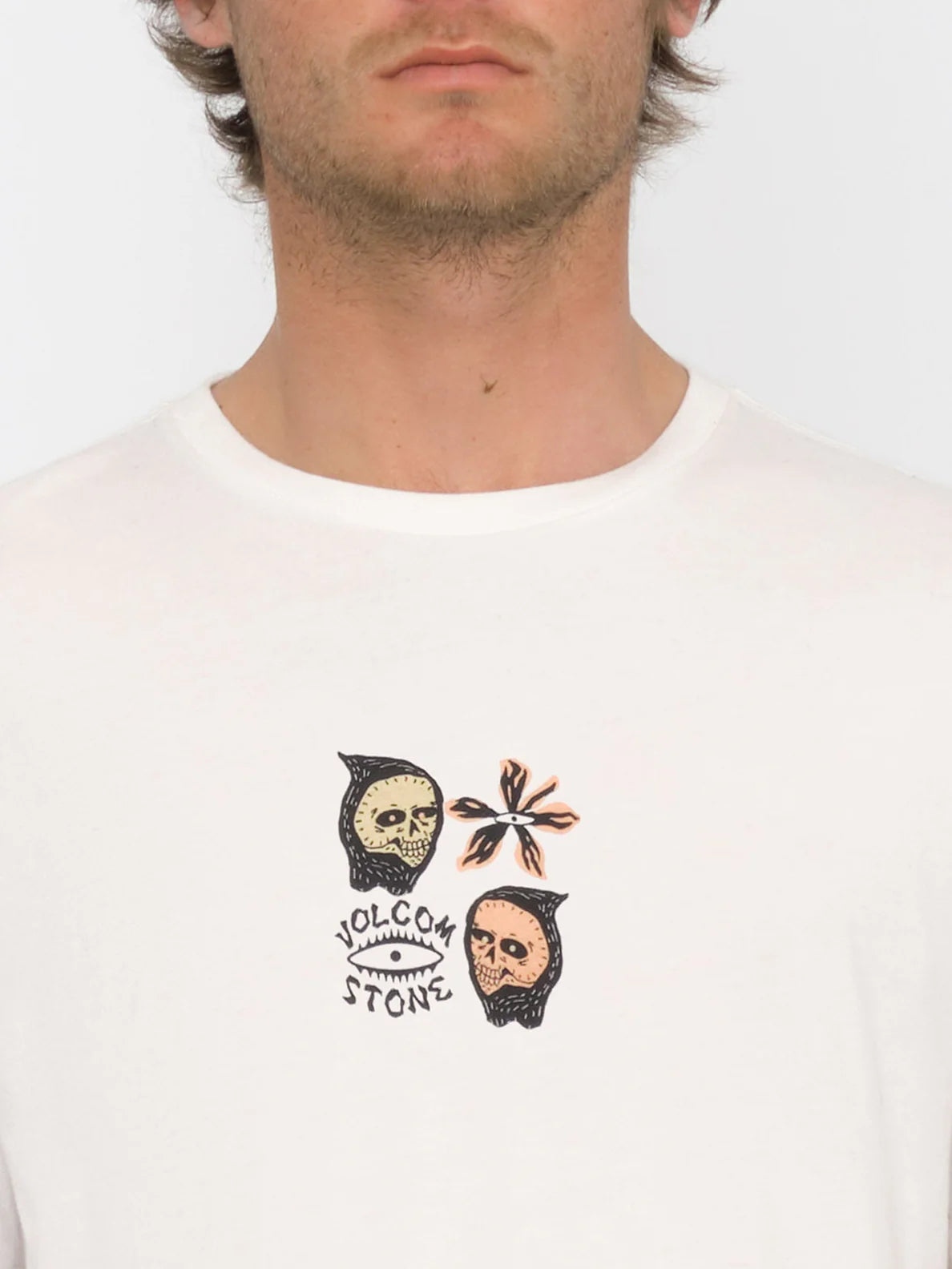 Volcom Flower Budz Short Sleeve T-shirt - Off White | Best selling products | Collection_Zalando | Men's short sleeve t-shirts | Men's T-shirts | Volcom Shop | surfdevils.com