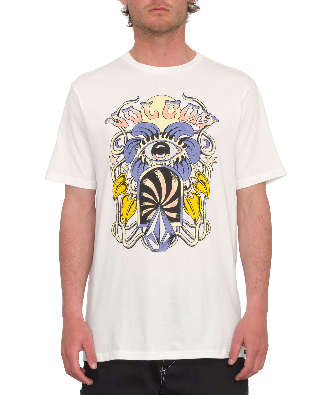 Volcom Eye See Yew Short Sleeve T-Shirt - Off White