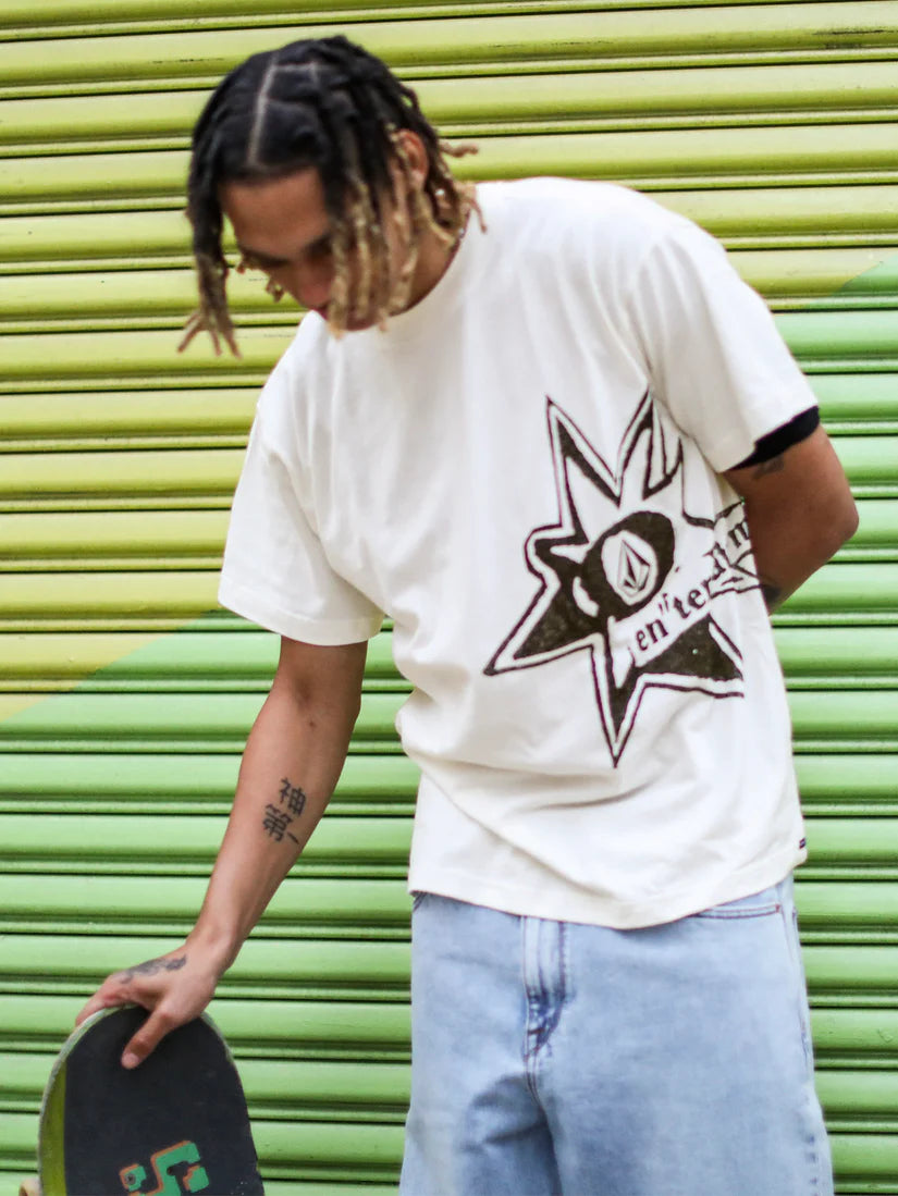 Volcom V Ent Stone Burst T-Shirt - Off White | Collection_Zalando | Men's short sleeve t-shirts | Men's T-shirts | Volcom Shop | surfdevils.com