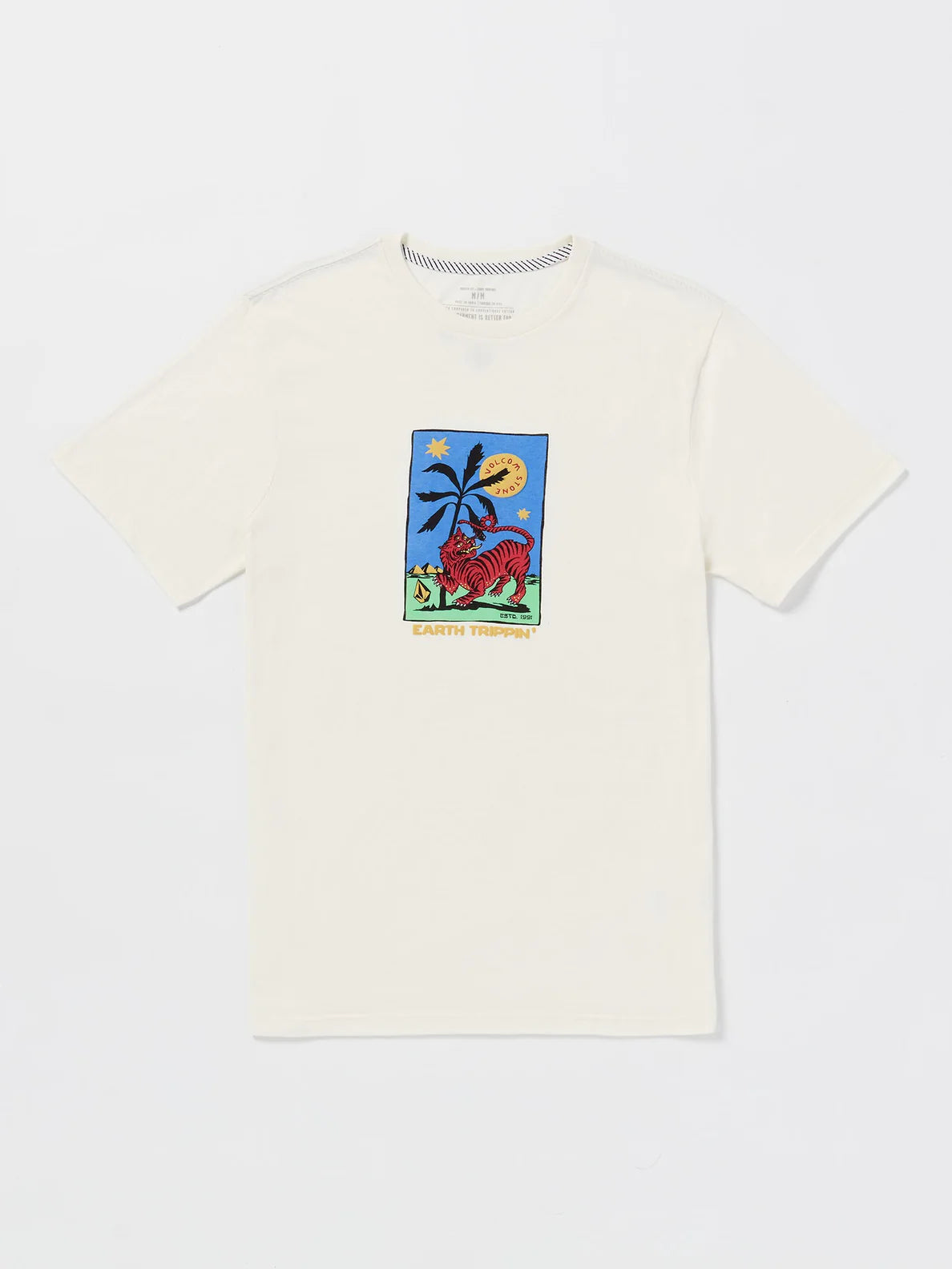 Camiseta Volcom Tarot Tiger Farm To Yarn - Off White