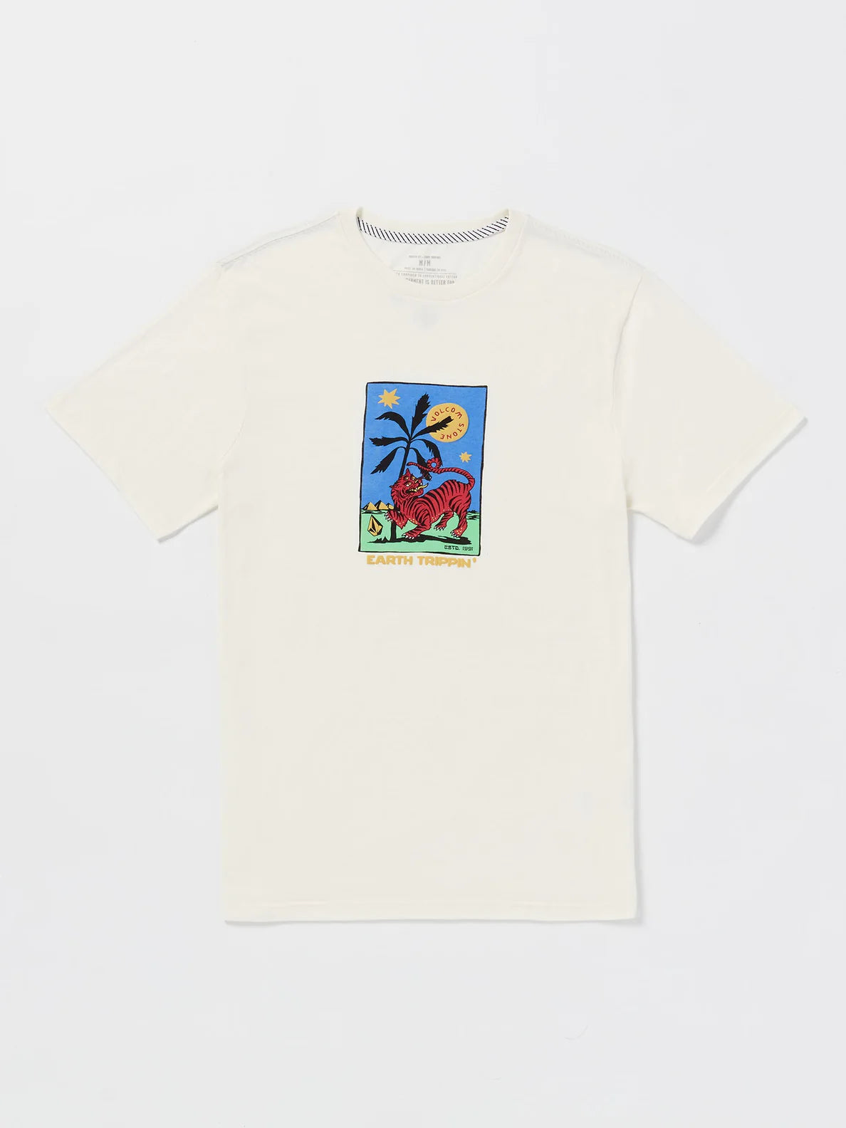 T-Shirt Volcom Tarot Tiger Farm To Yarn - Off White