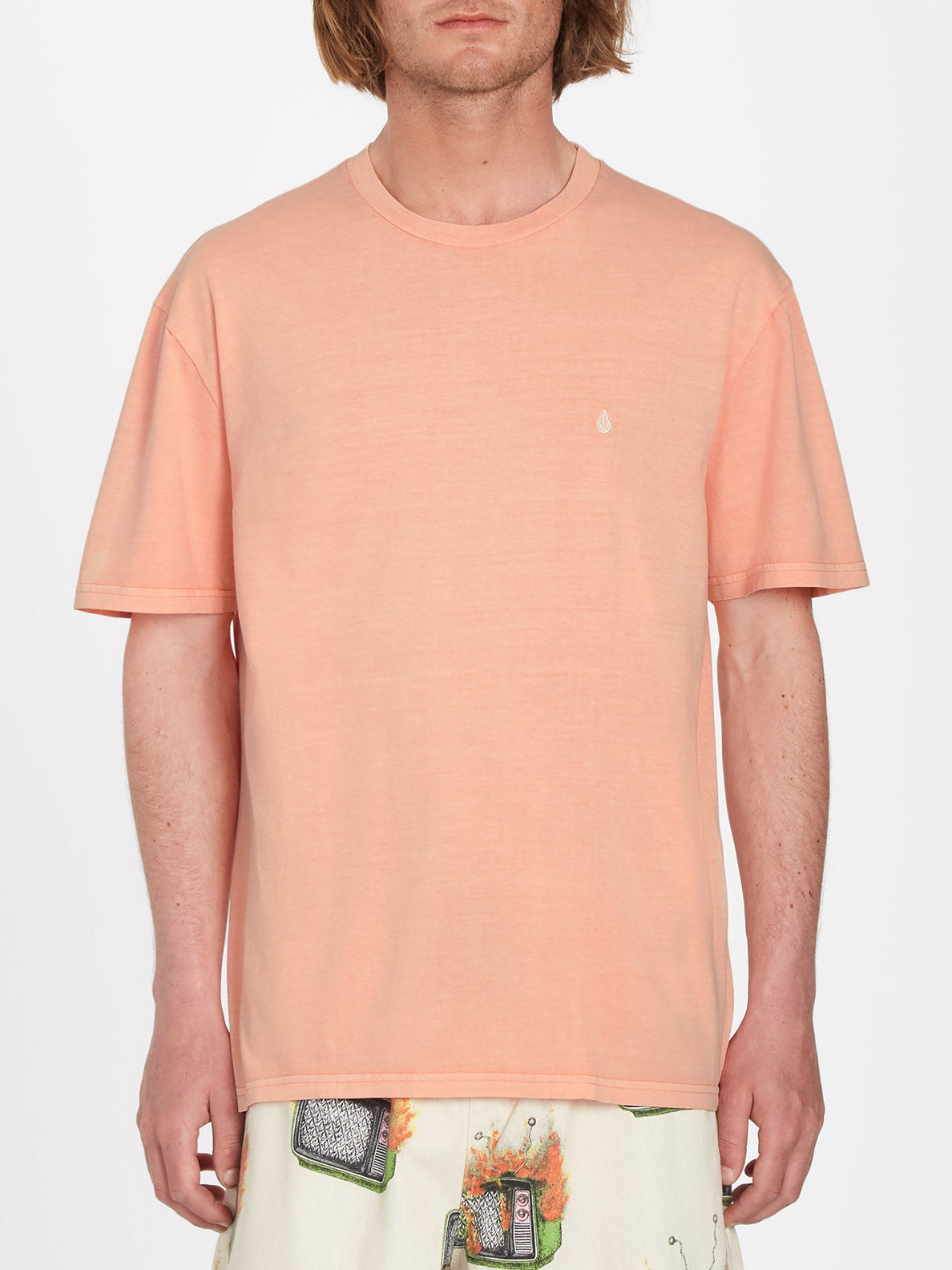 T-shirt Volcom Solid Stone con stemma color pesca