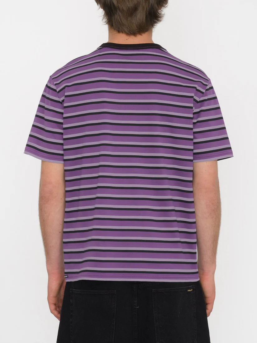 Volcom Rayeah Stripes T-Shirt – Dunkelviolett