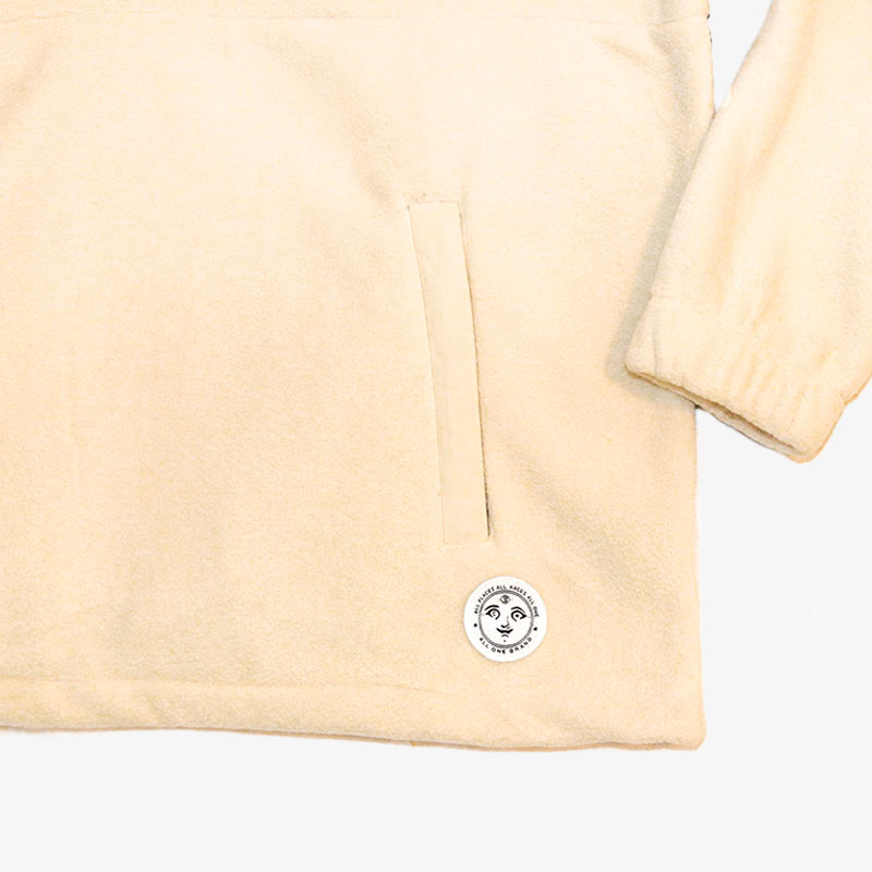 All One Moonphases Fleece mit halbem Reißverschluss – Creme