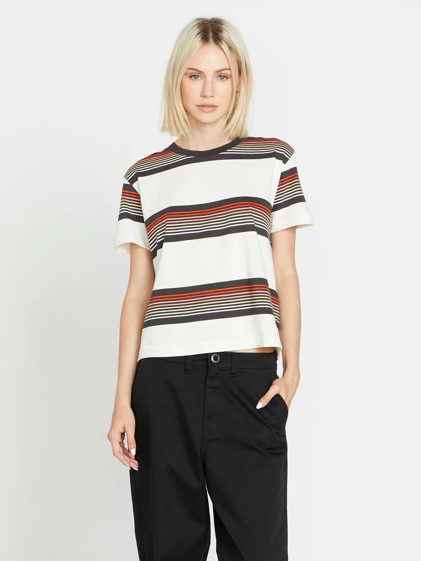 T-shirt Fille Volcom Halite stripe - Firecracker