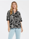 Camisa Chica Volcom Stay Palm Black White