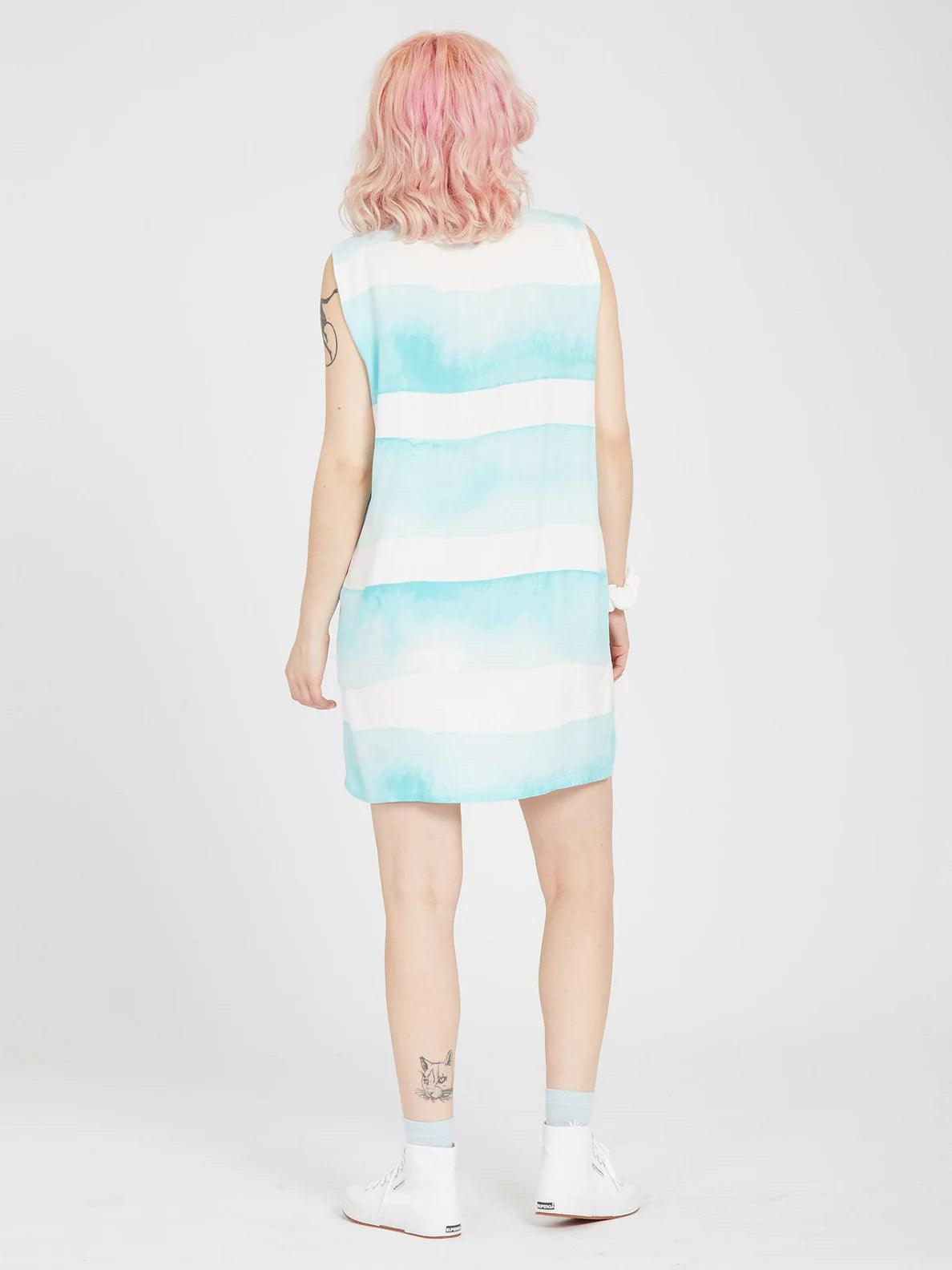 Volcom Robe Stay Stripes Kleid – Blasses Aqua