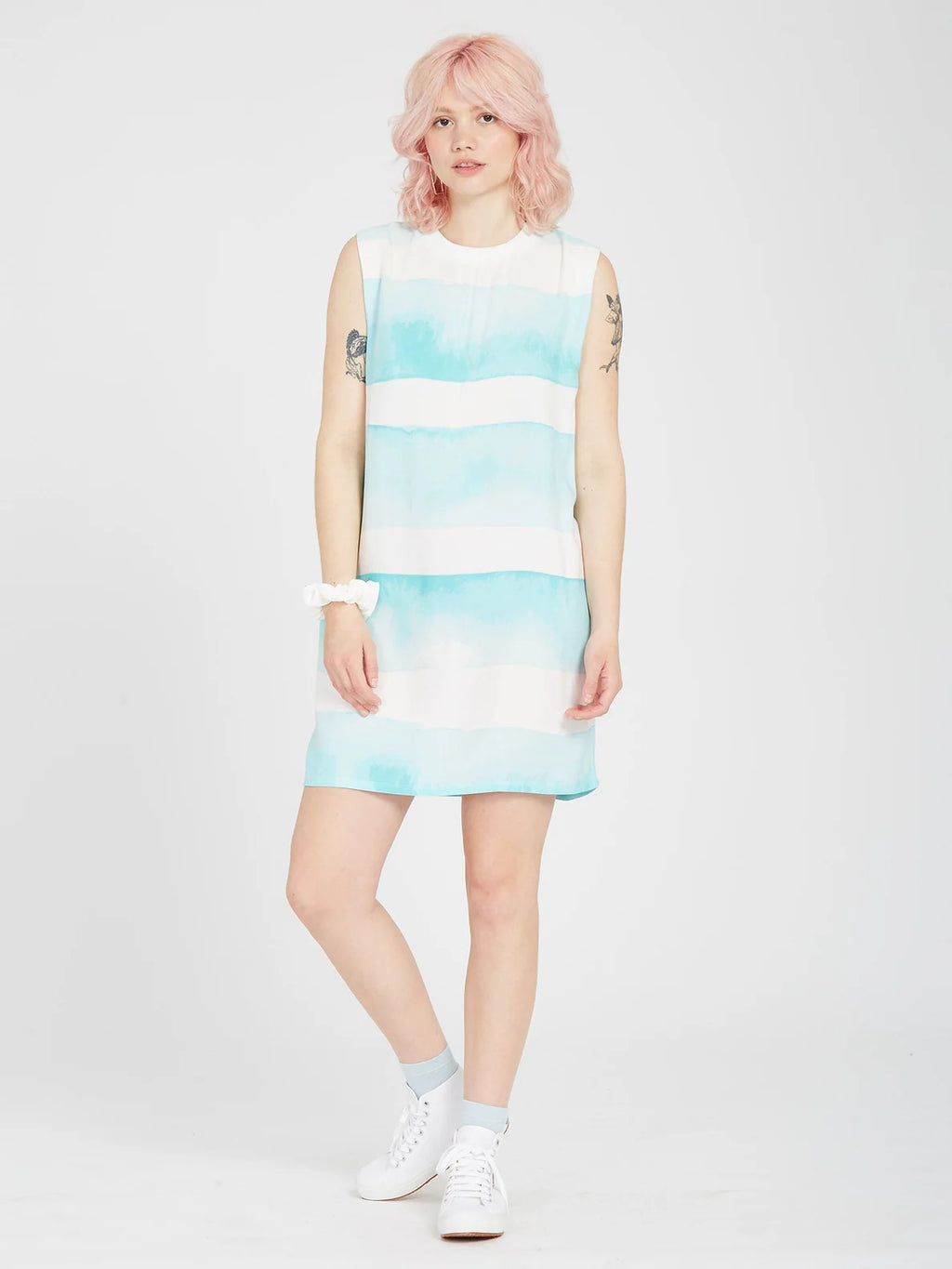 Volcom Robe Stay Stripes Kleid – Blasses Aqua