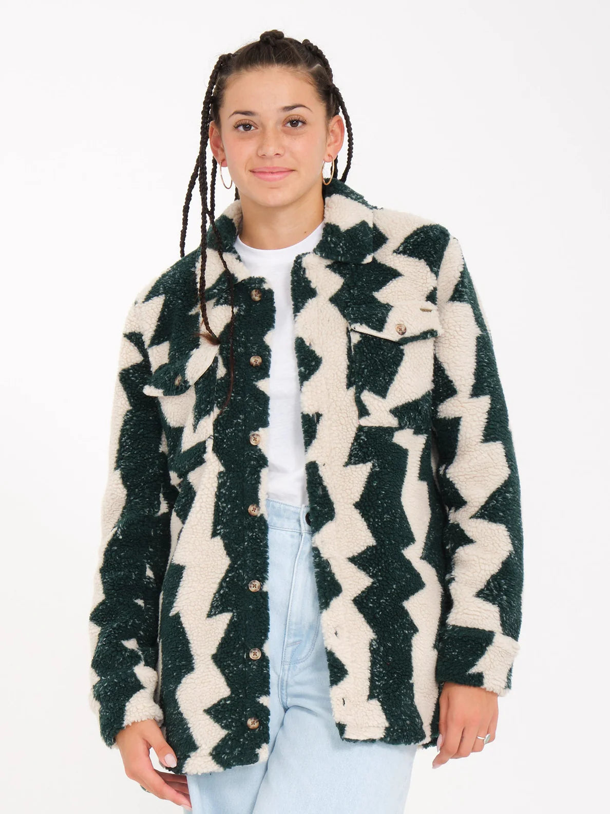 Jaqueta feminina Silent Sherpa da Volcom - Ponderosa Pine | Collection_Zalando | Volcom Shop | Women's jackets | surfdevils.com