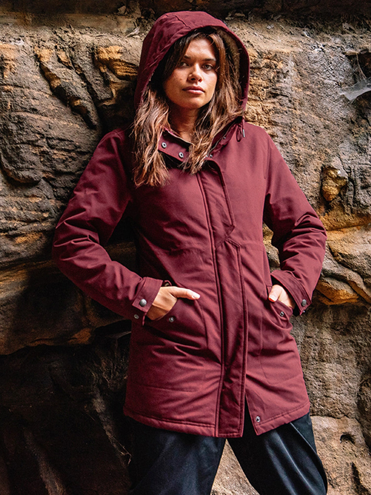 Volcom Lees is more 5k Parka Jacket - Burgundy