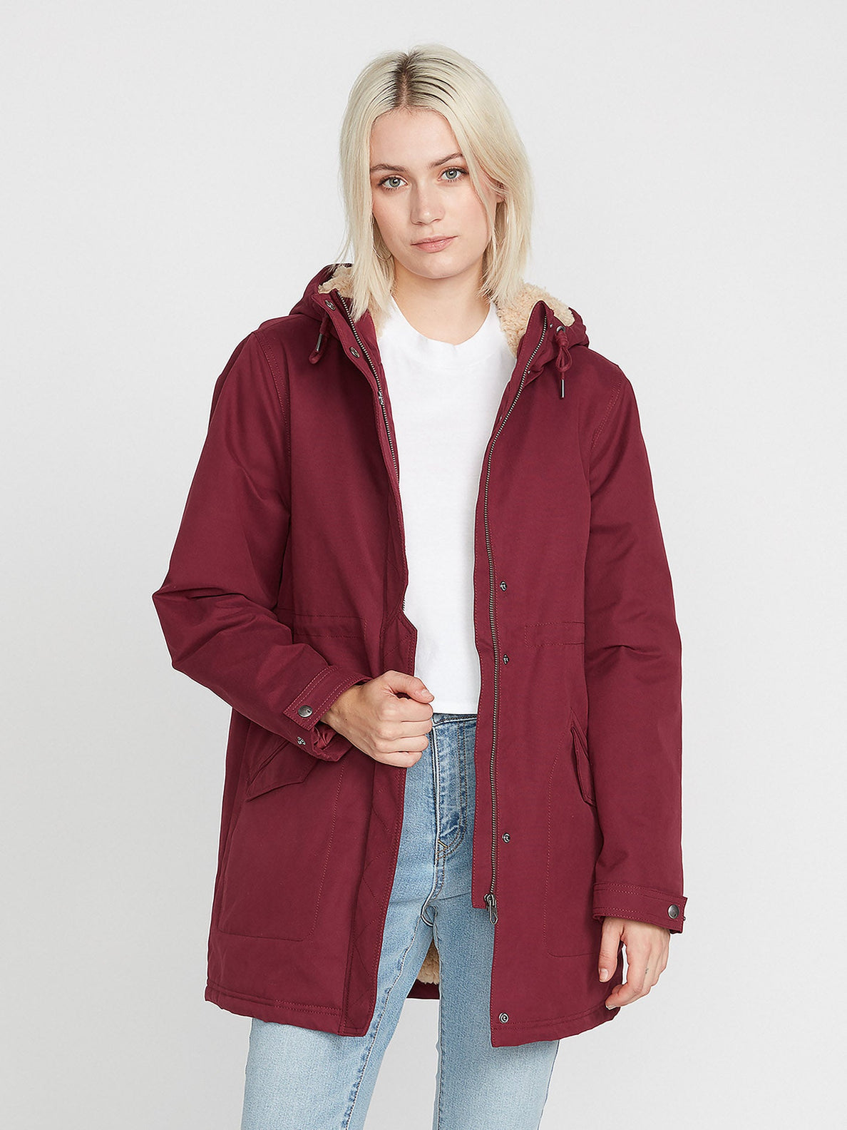 Volcom Lees is more 5k Parka Jacket - Burgundy