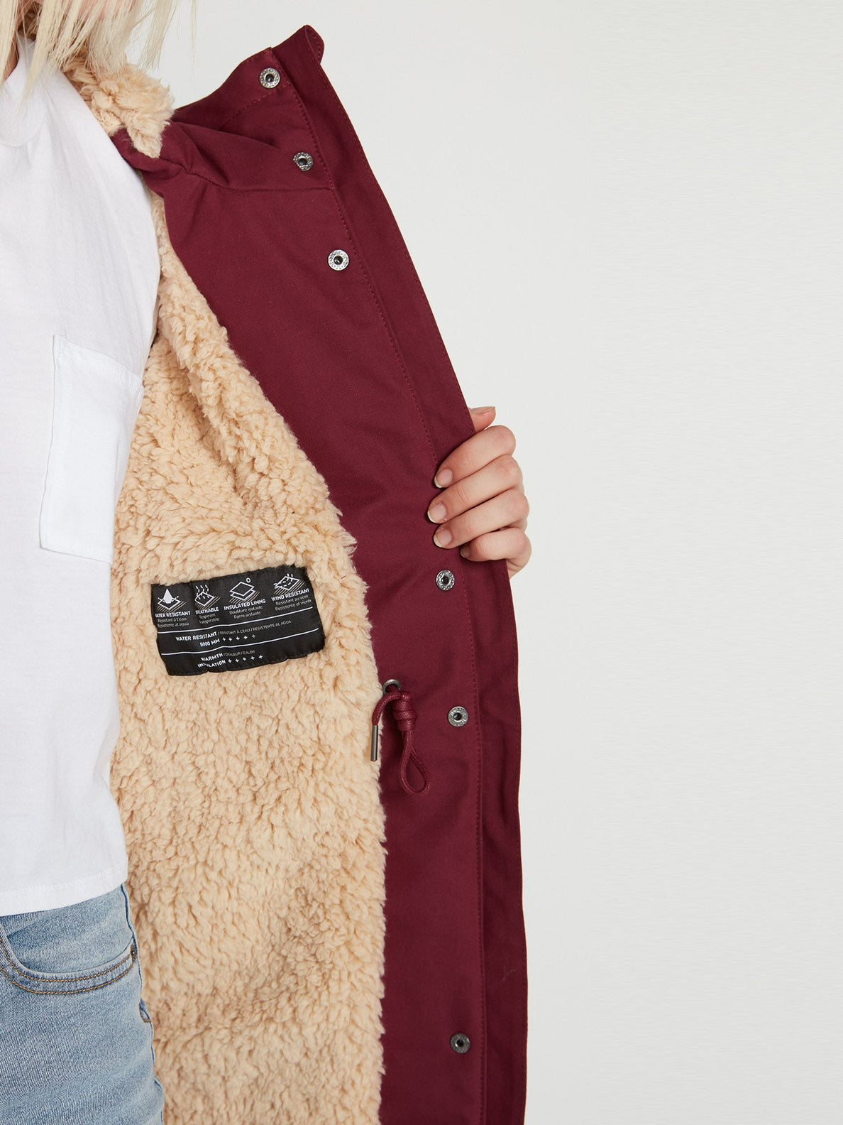 Volcom Lees is more 5k Parka Jacket - Burgundy