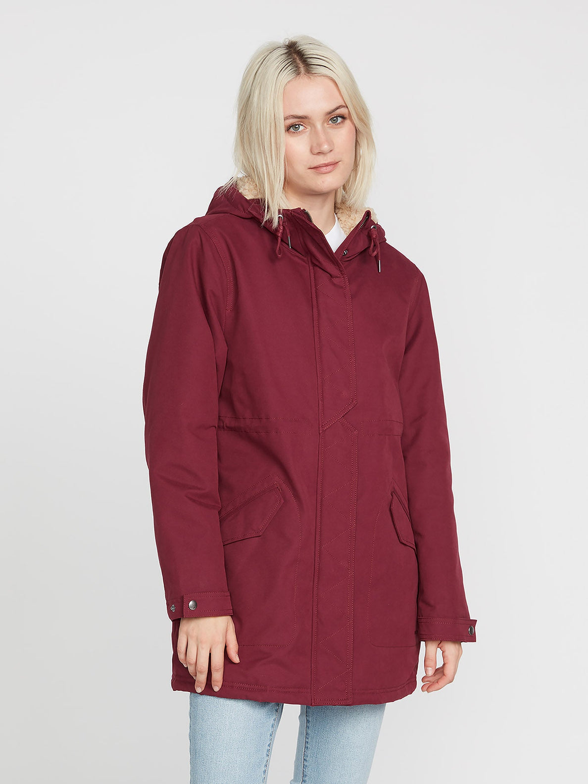 Volcom Lees is more 5k Parka Jacket - Burgundy