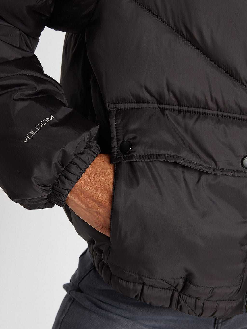 Volcom Daunen-Puff-Jacke (wendebar) – Schwarz