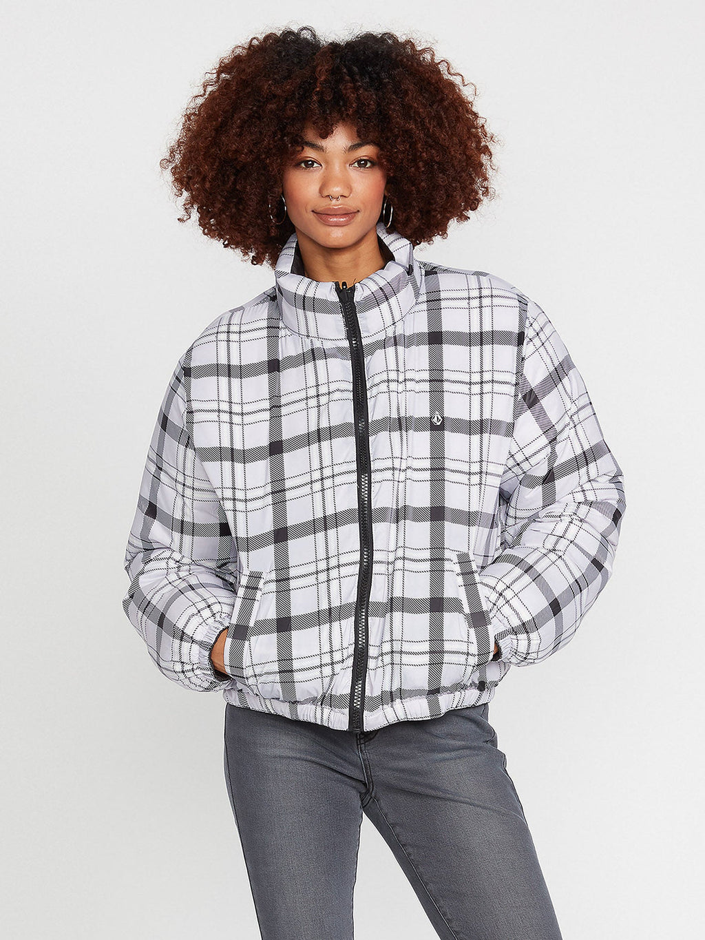 Volcom Daunen-Puff-Jacke (wendebar) – Schwarz