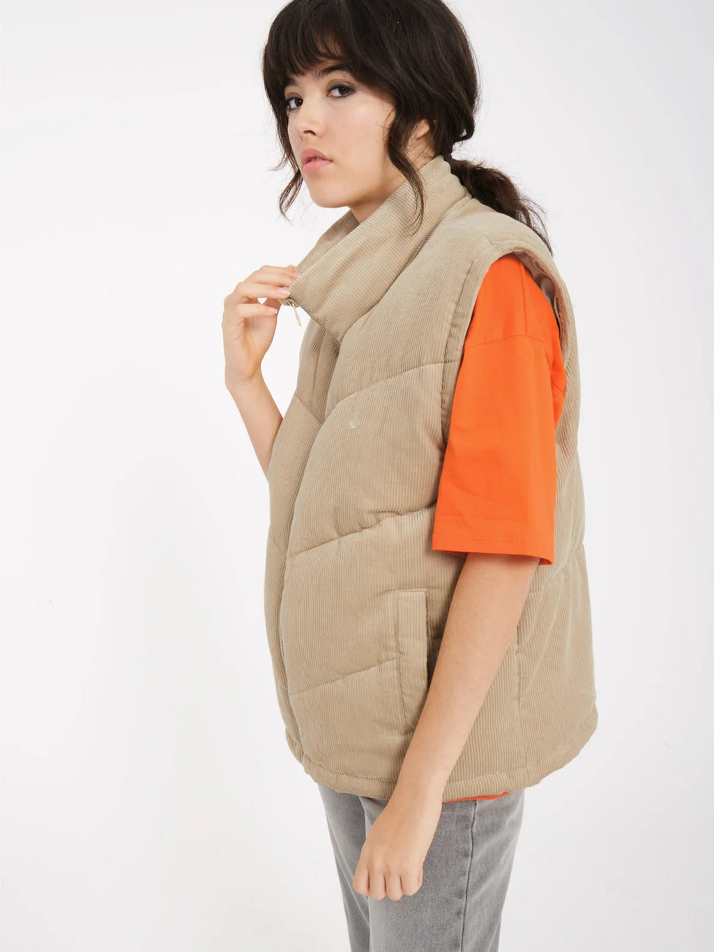 Chaqueta Mujer Volcom Cord'n Puff - Khaki