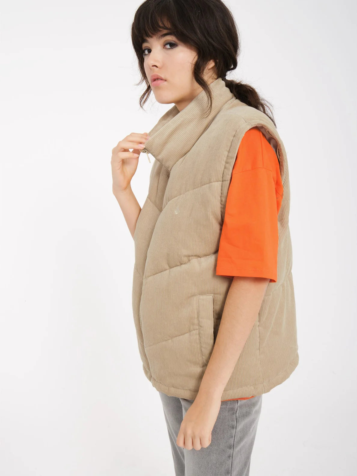 Chaqueta Mujer Volcom Cord'n Puff - Khaki