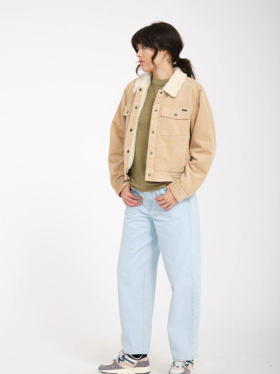 Cazadora de Pana Mujer Volcom Radstone - Khaki | Chaquetas de mujer | Volcom Shop | surfdevils.com