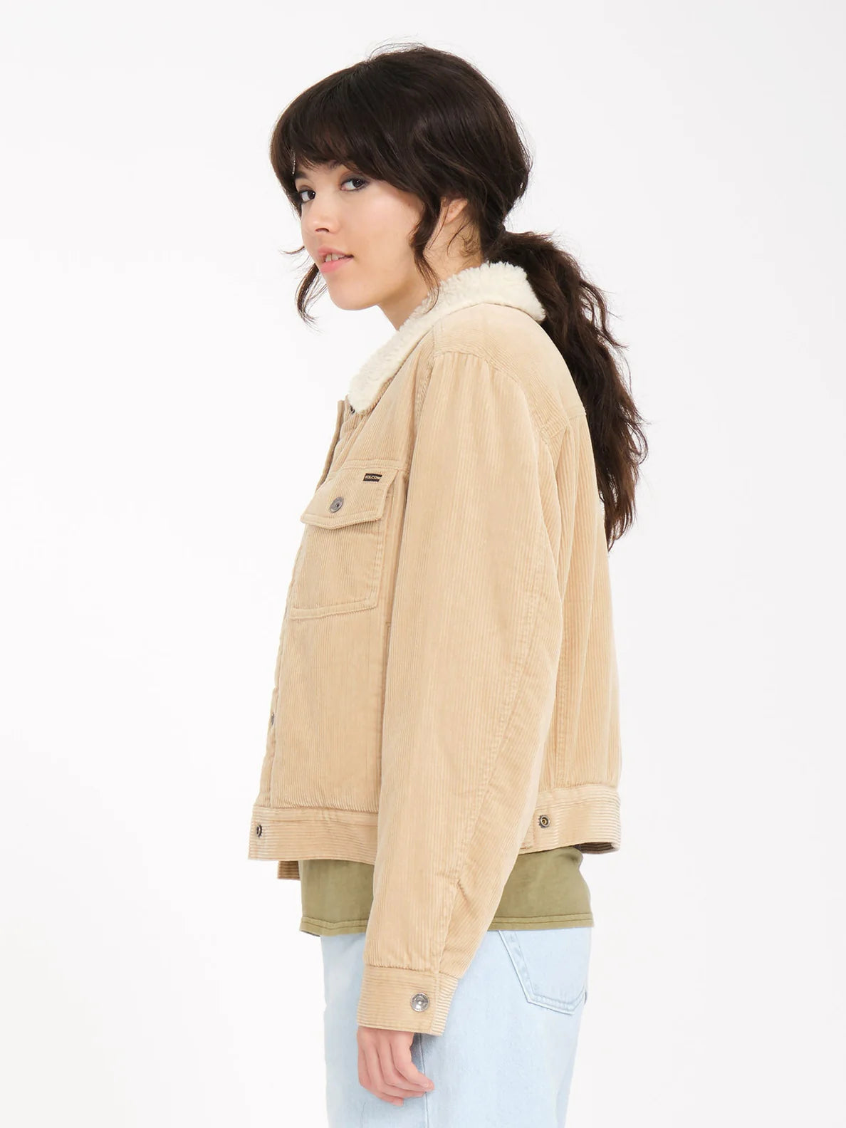 Volcom Radstone Damen-Cordjacke – Khaki