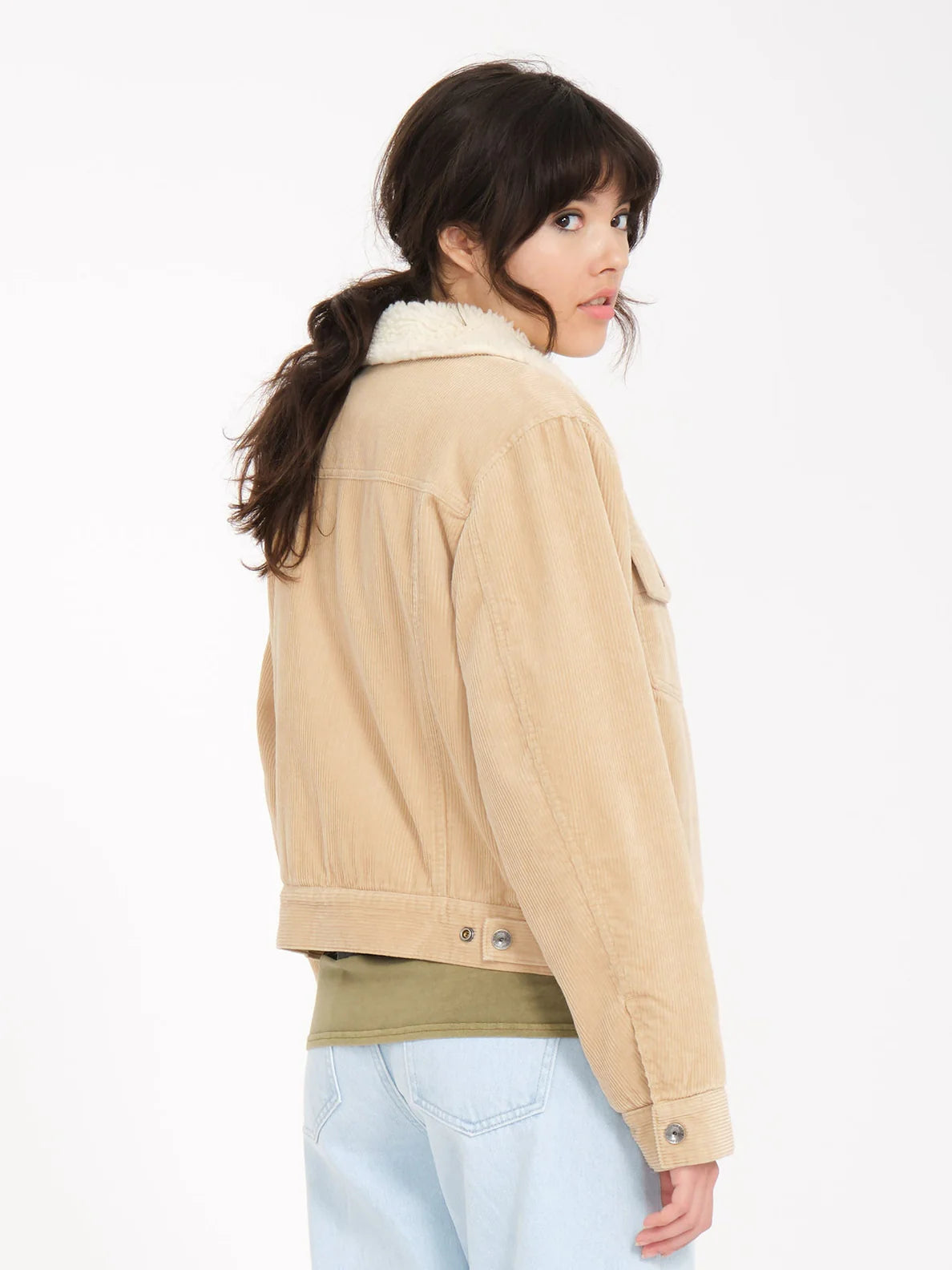 Cazadora de Pana Mujer Volcom Radstone - Khaki | Chaquetas de mujer | Volcom Shop | surfdevils.com