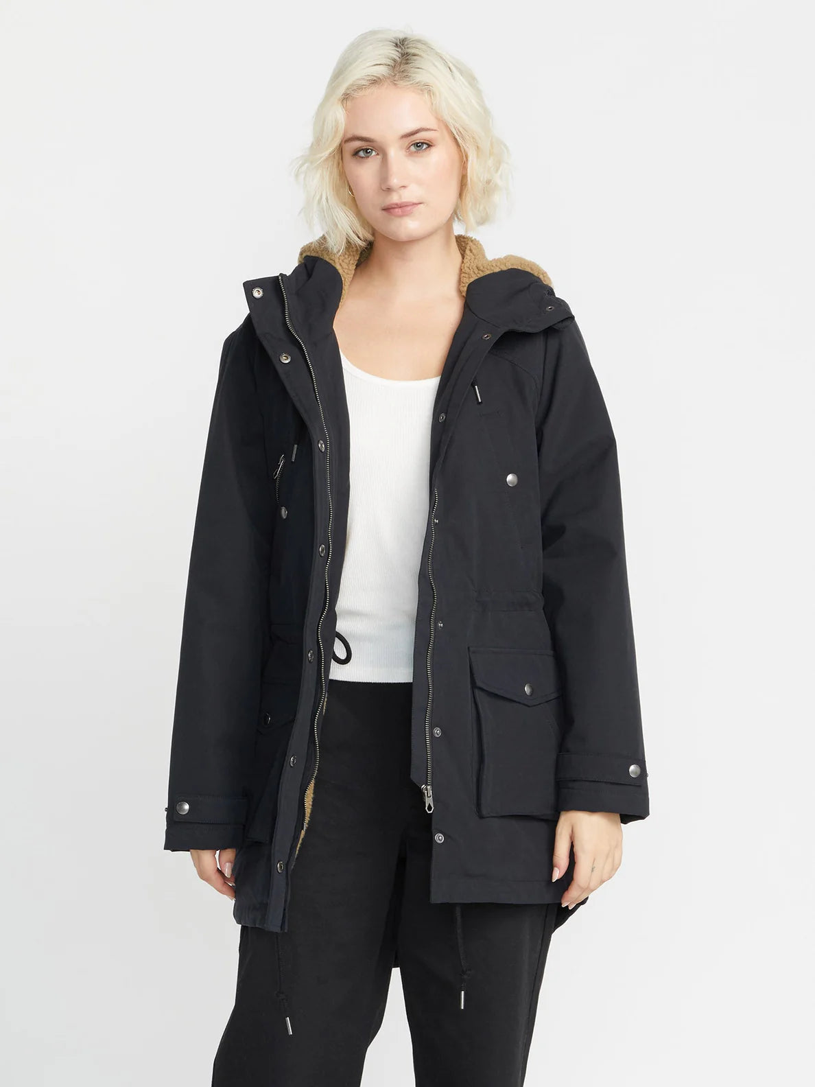 Jaqueta feminina Volcom Walk On By 5k Parka - Preto