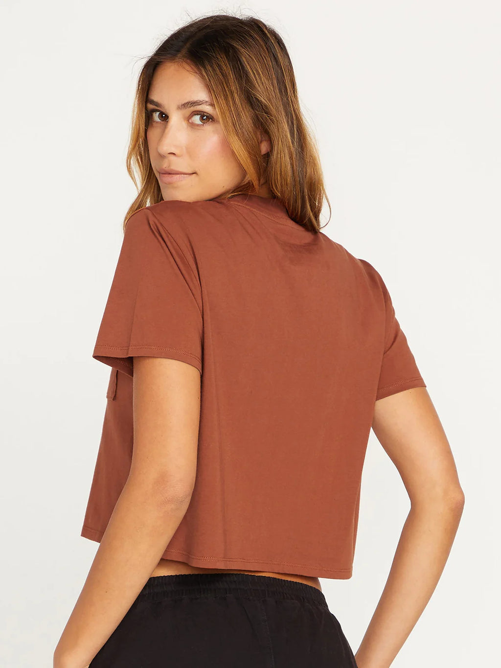 Volcom Pocket dial Girl's T-shirt - Dark Clay