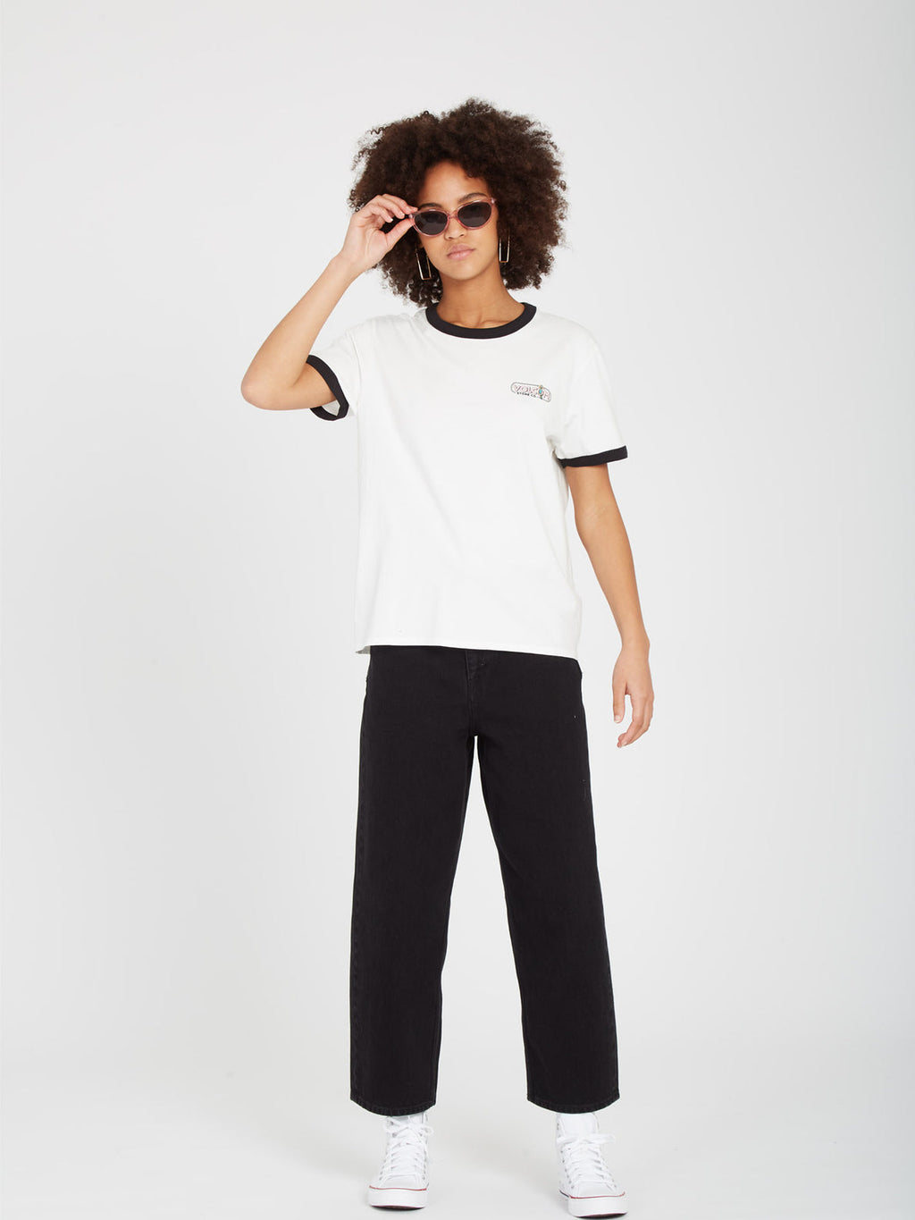 Camiseta Mujer Volcom Truly Ringer - Star White
