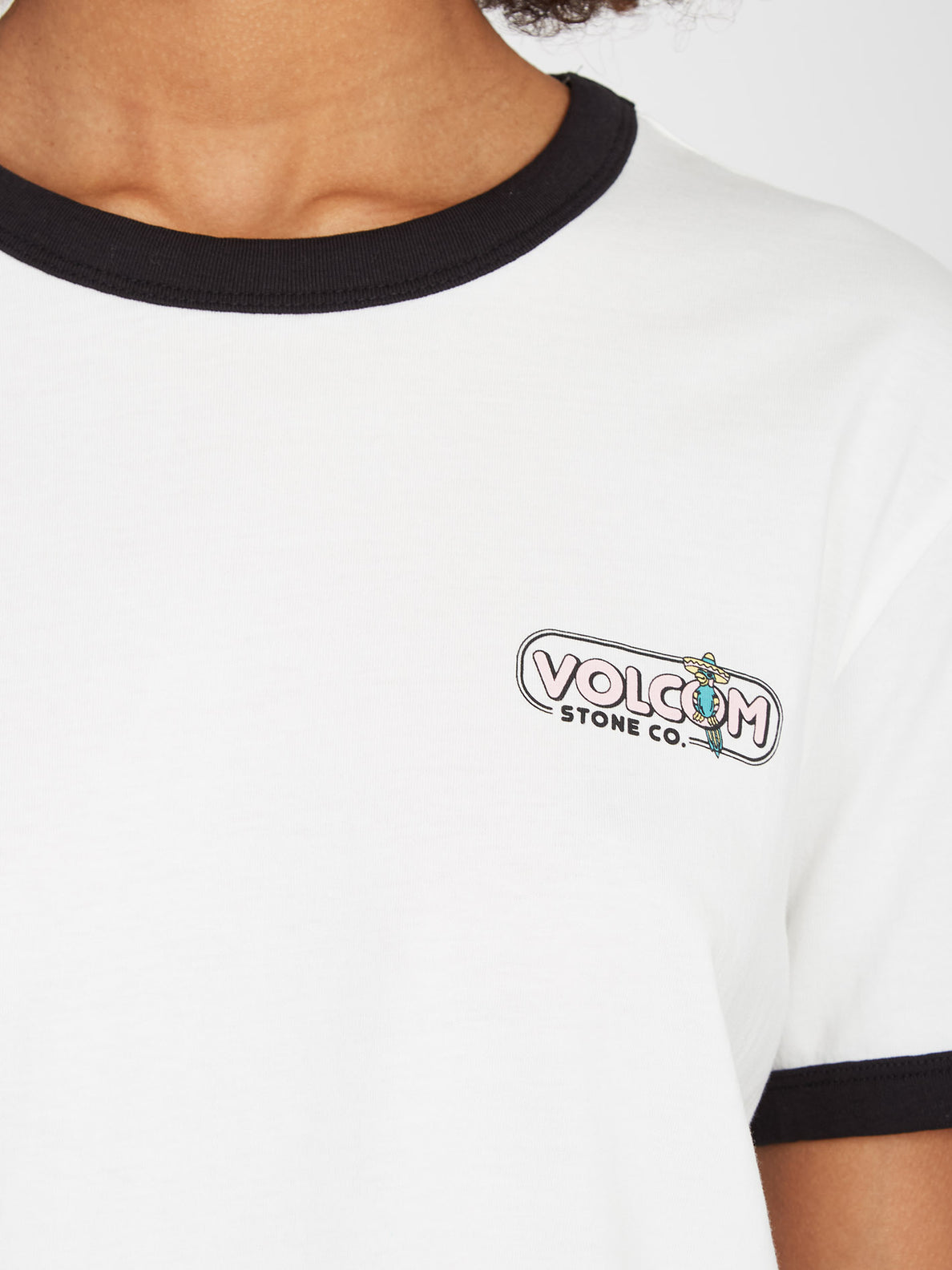 Camiseta Mujer Volcom Truly Ringer - Star White