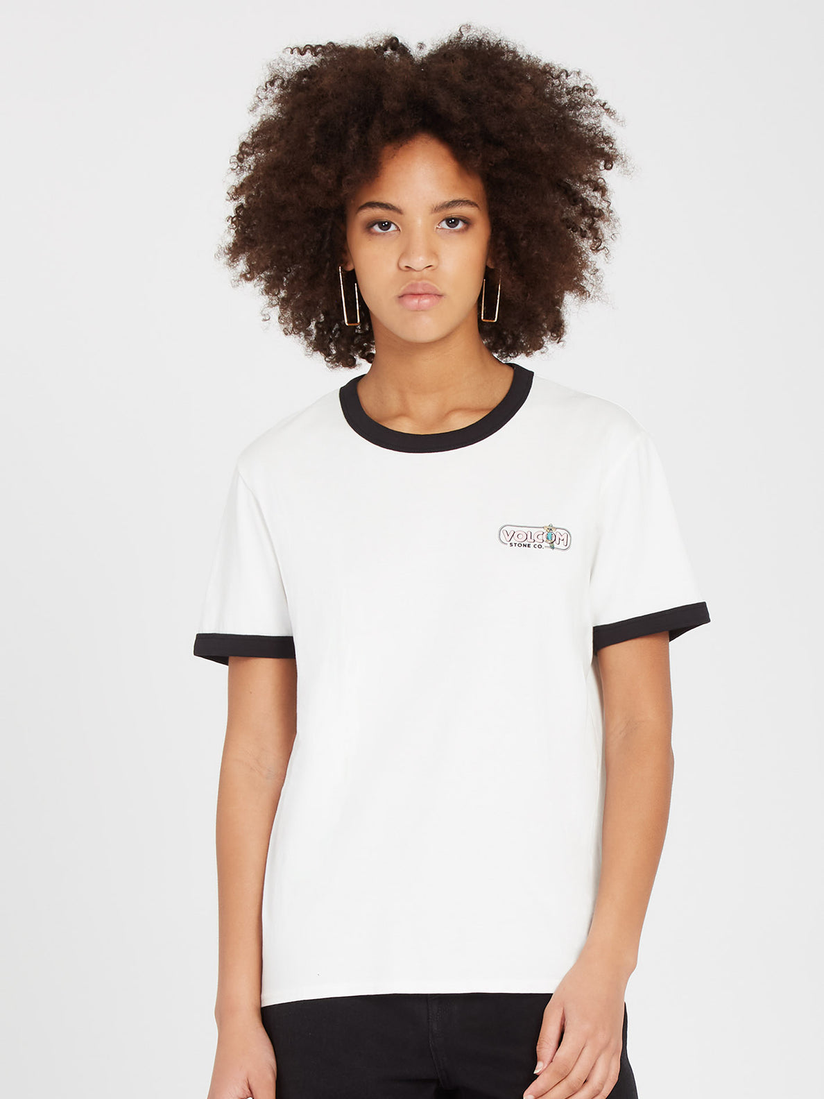 Volcom Truly Ringer Damen T-Shirt – Star White