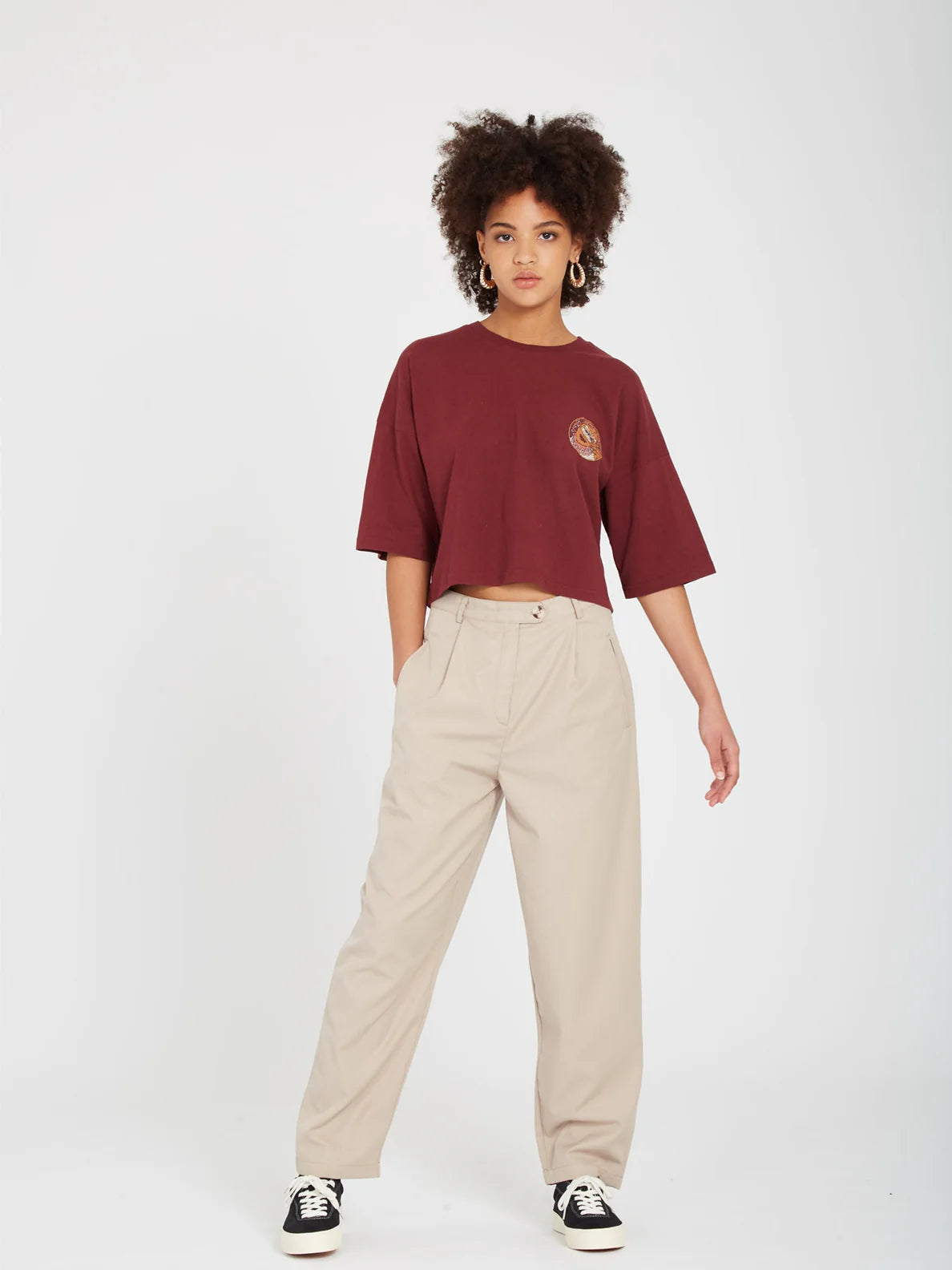 Camiseta Chica Volcom Drumstone - Burgundy