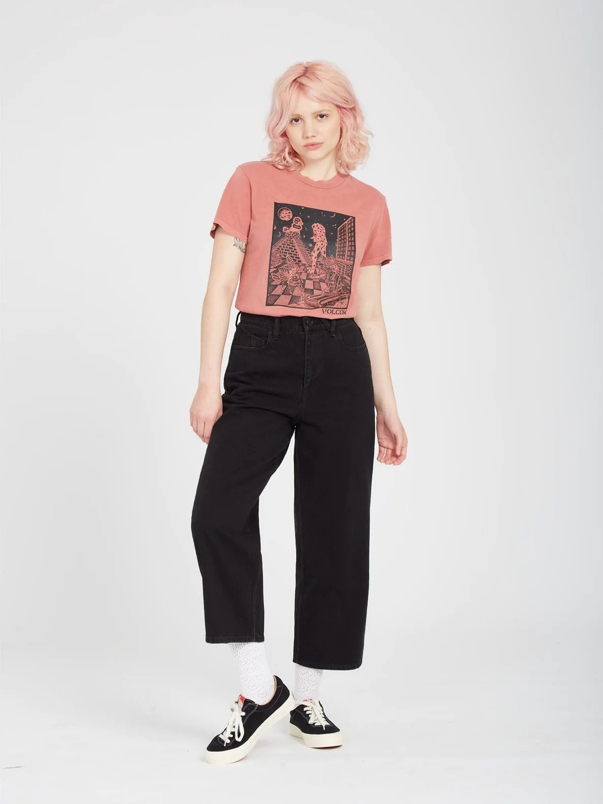 Volcom Volchedelic Girl's T-shirt - Rosewood