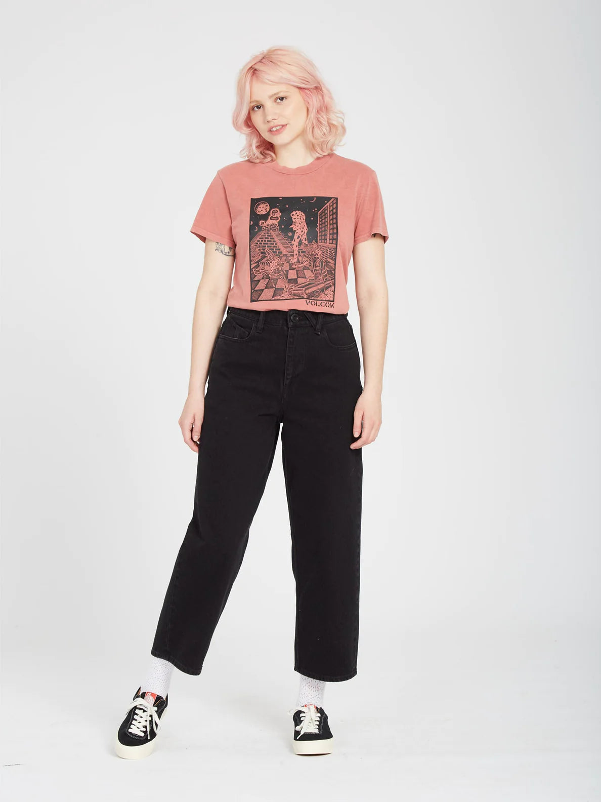 Volcom Volchedelic Girl's T-shirt - Rosewood