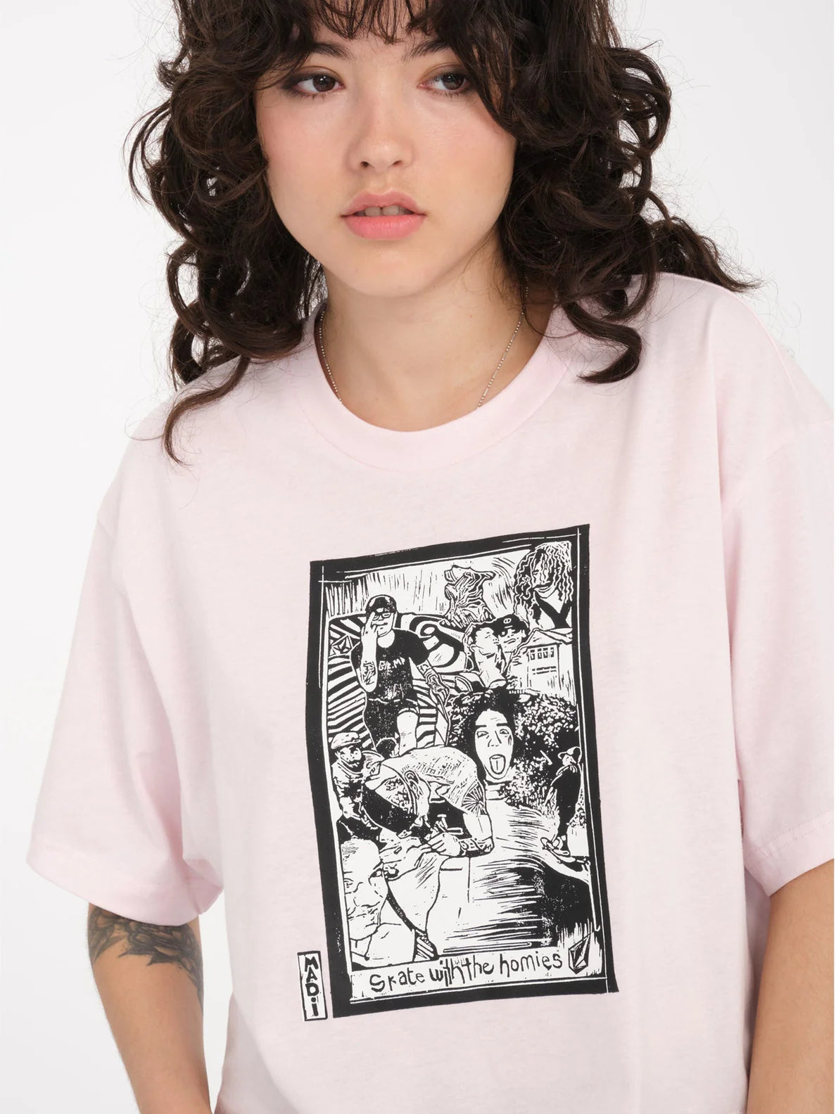 Camiseta feminina Drumstone da Volcom - Cinza Lilás | Collection_Zalando | Volcom Shop | Women's short sleeve t-shirts | surfdevils.com