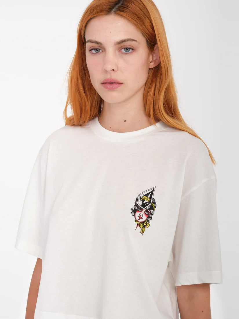 Camiseta feminina Drumstone da Volcom - Star White