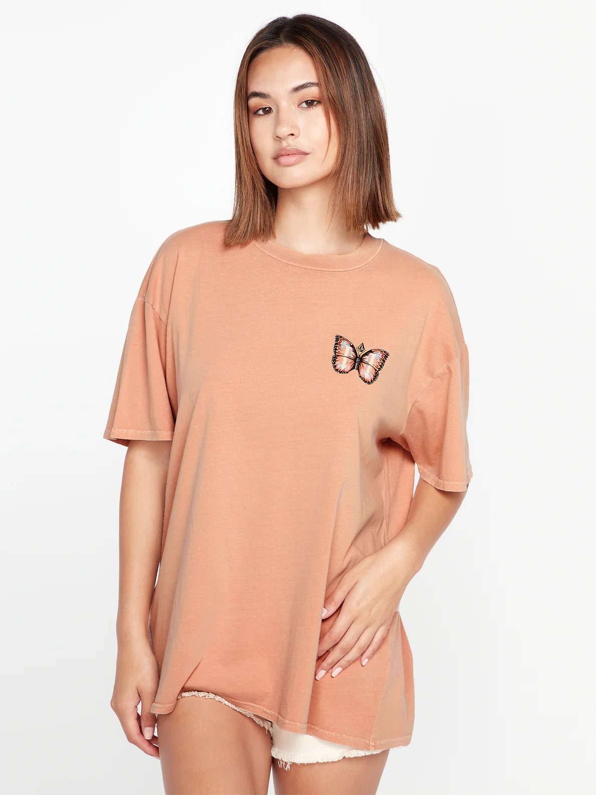 Camiseta Chica Volcom Stones Throw Tee - Clay | Camisetas manga corta de mujer | Volcom Shop | surfdevils.com