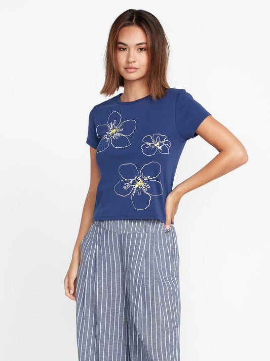 Volcom Coco Ho Babydoll Mädchen-T-Shirt – Marineblau