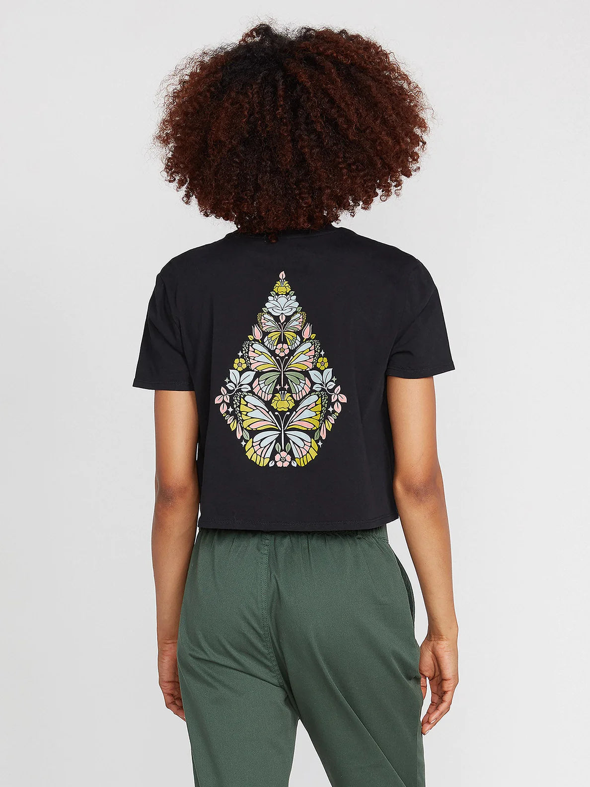 T-shirt nera da ragazza Volcom Pocket Dial Tee