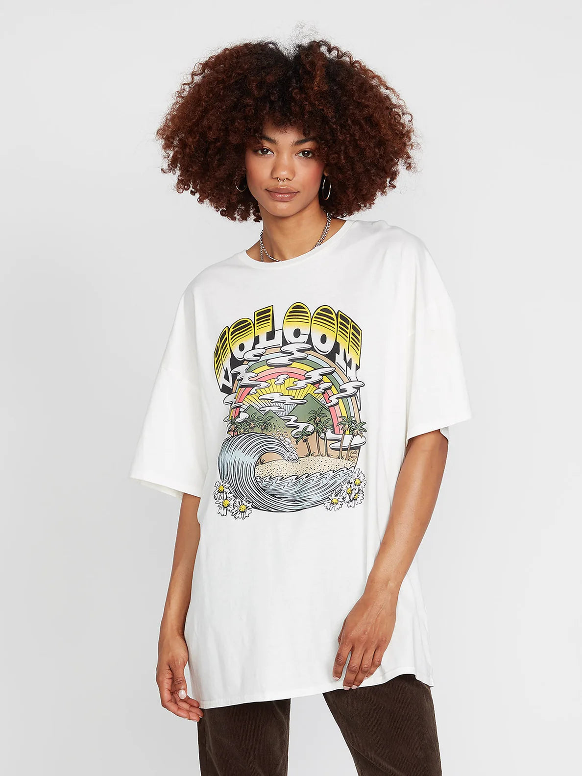 Volcom My Guys Adams Star White Girl's T-Shirt | surfdevils.com