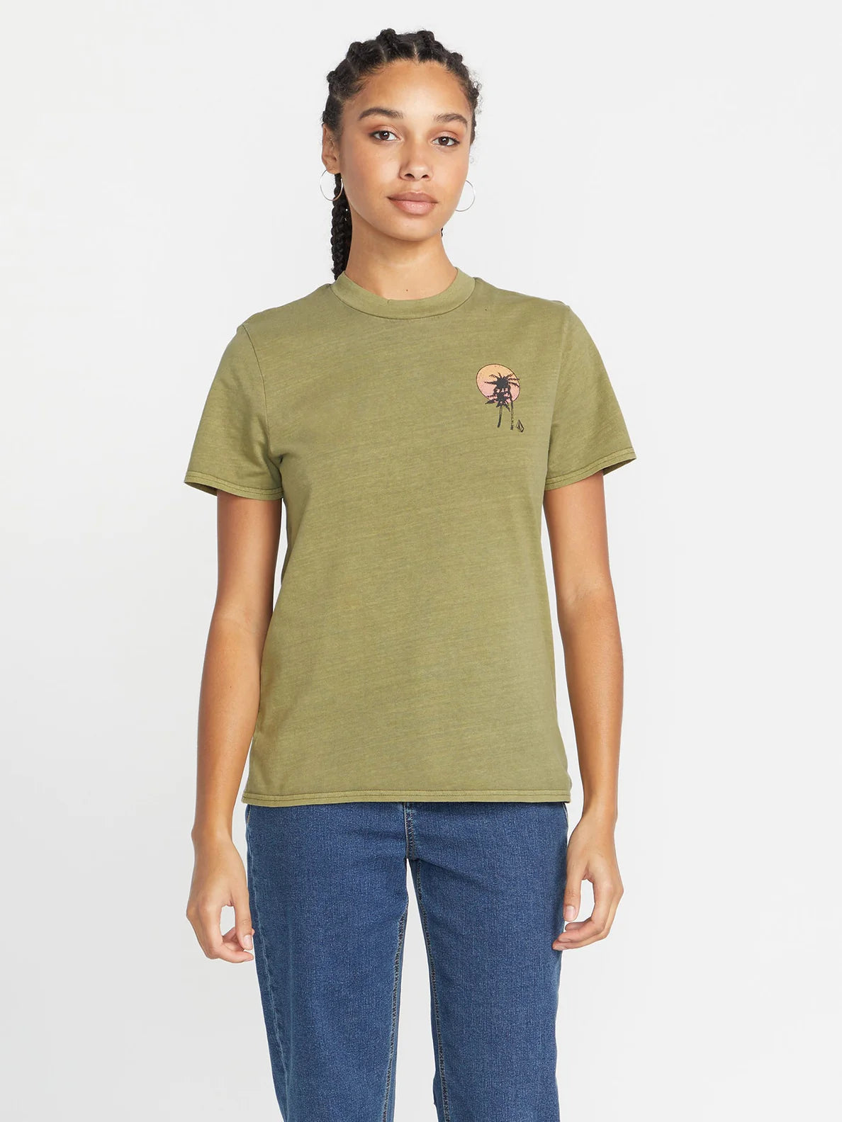 T-Shirt pour Filles Volcom Lock It Up - Moss | Nouveaux produits | Produits les plus récents | Produits les plus vendus | surfdevils.com