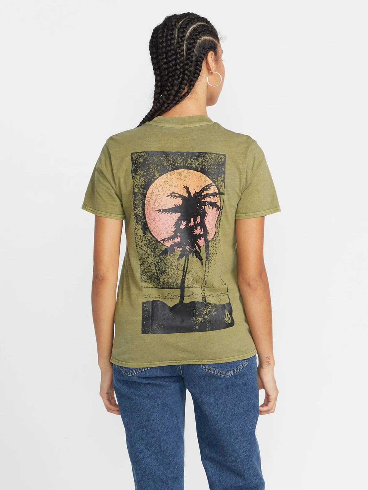 Volcom Lock It Up Girl's T-Shirt - Moss