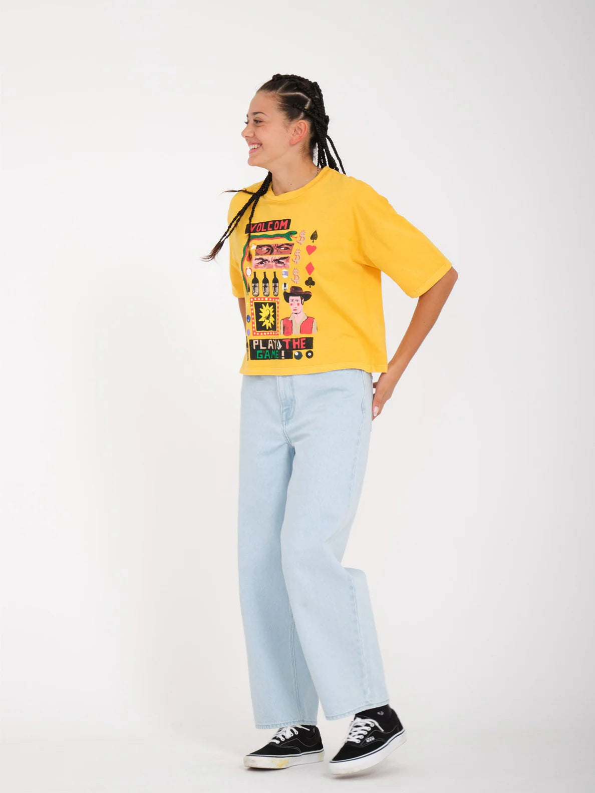 Camiseta Chica Volcom Play The Tee - Citrus | Camisetas manga corta de mujer | Volcom Shop | surfdevils.com