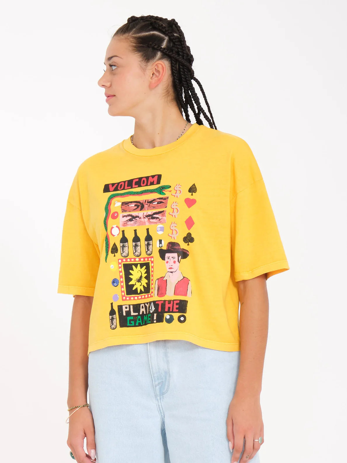 Camiseta Chica Volcom Play The Tee - Citrus | Camisetas manga corta de mujer | Volcom Shop | surfdevils.com