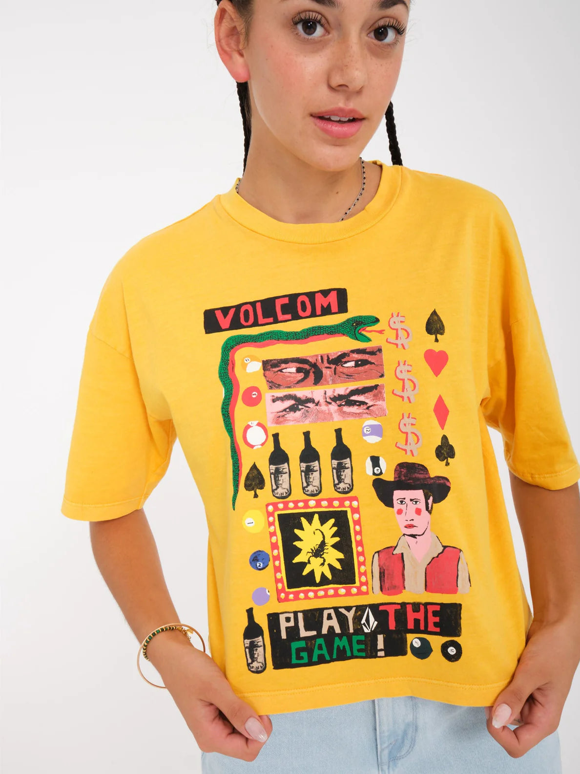 T-Shirt pour Fille Volcom Play The Tee - Citrus