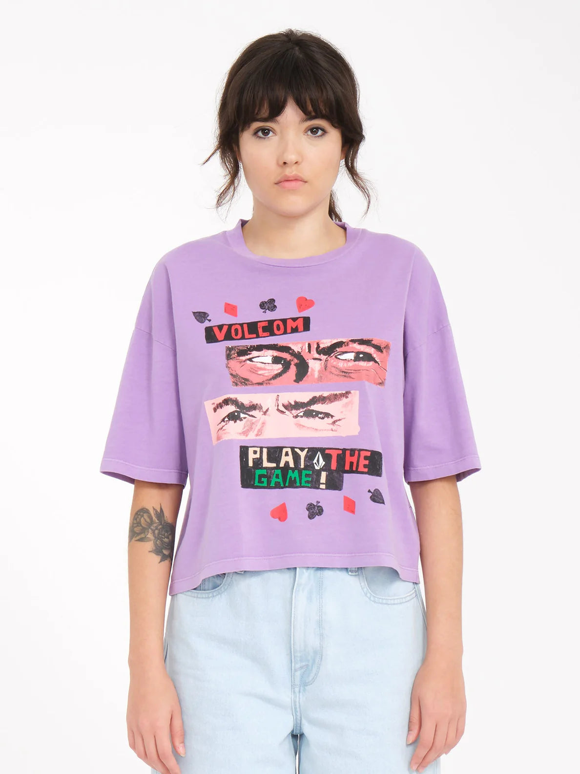 Camiseta Chica Volcom Play The - Paisley Purple | Camisetas manga corta de mujer | Volcom Shop | surfdevils.com